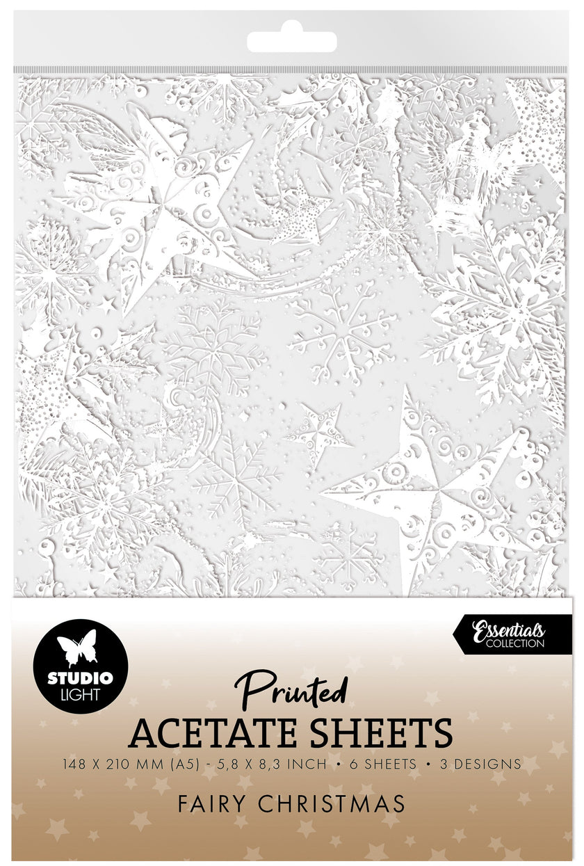 SL Acetate Sheets Snow, Fairies & Stars Essentials 6 Sheets