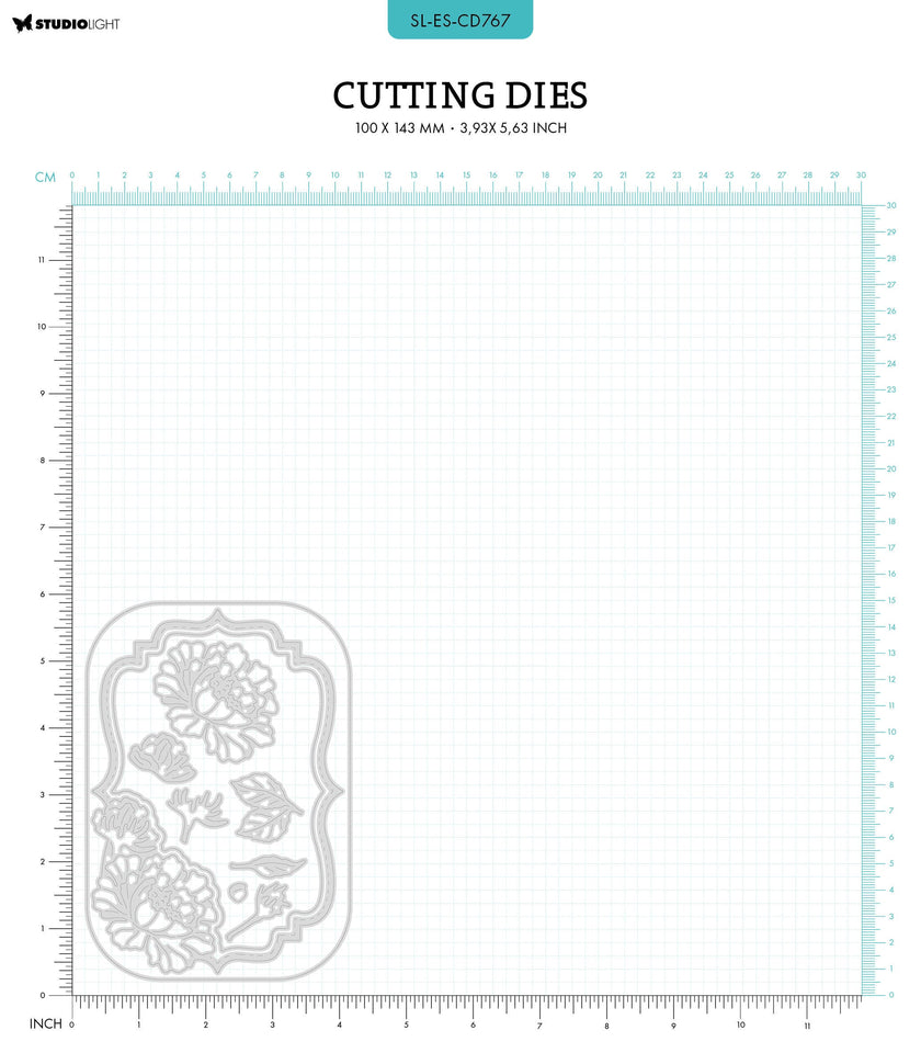 SL Cutting Die Peony Frame Shape Essentials 100x143x1mm 10 PC nr.767