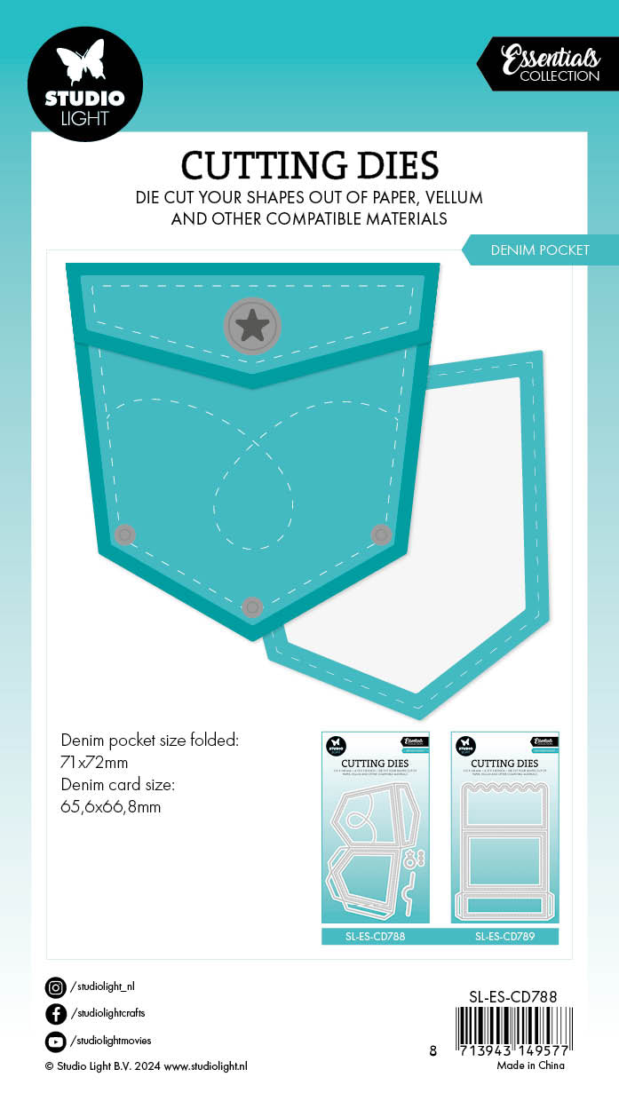 SL Cutting Dies Denim Pocket Essentials 8 PC