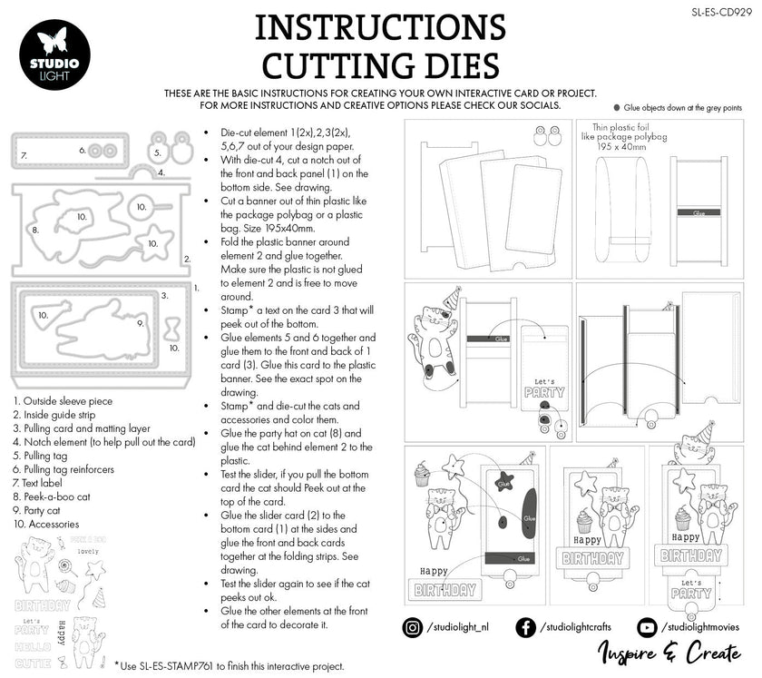 SL Cutting Die Peek A Boo Slider Essentials 14 PC