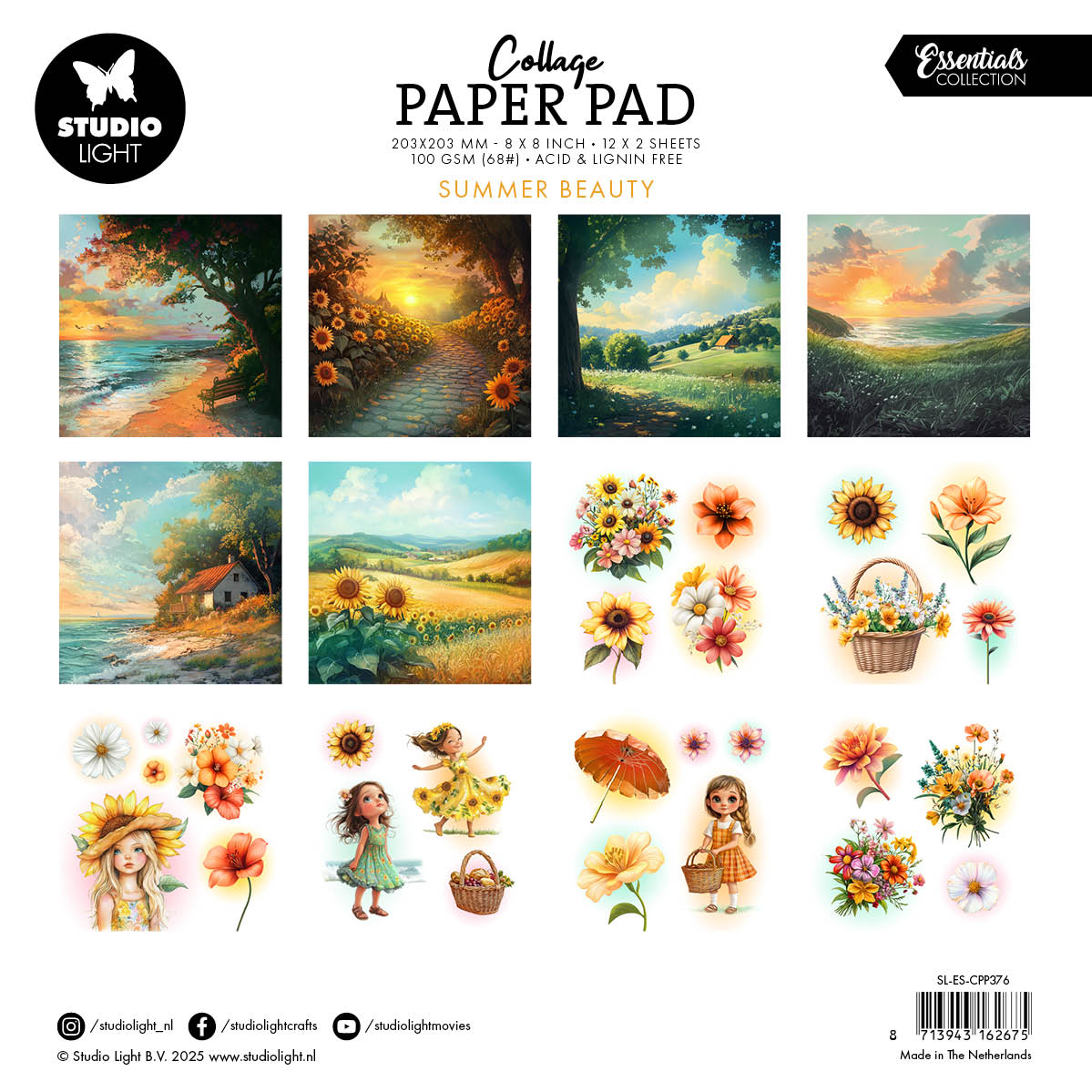 SL Collage Paper Pad Summer Beauty Essentials 24 Sheets