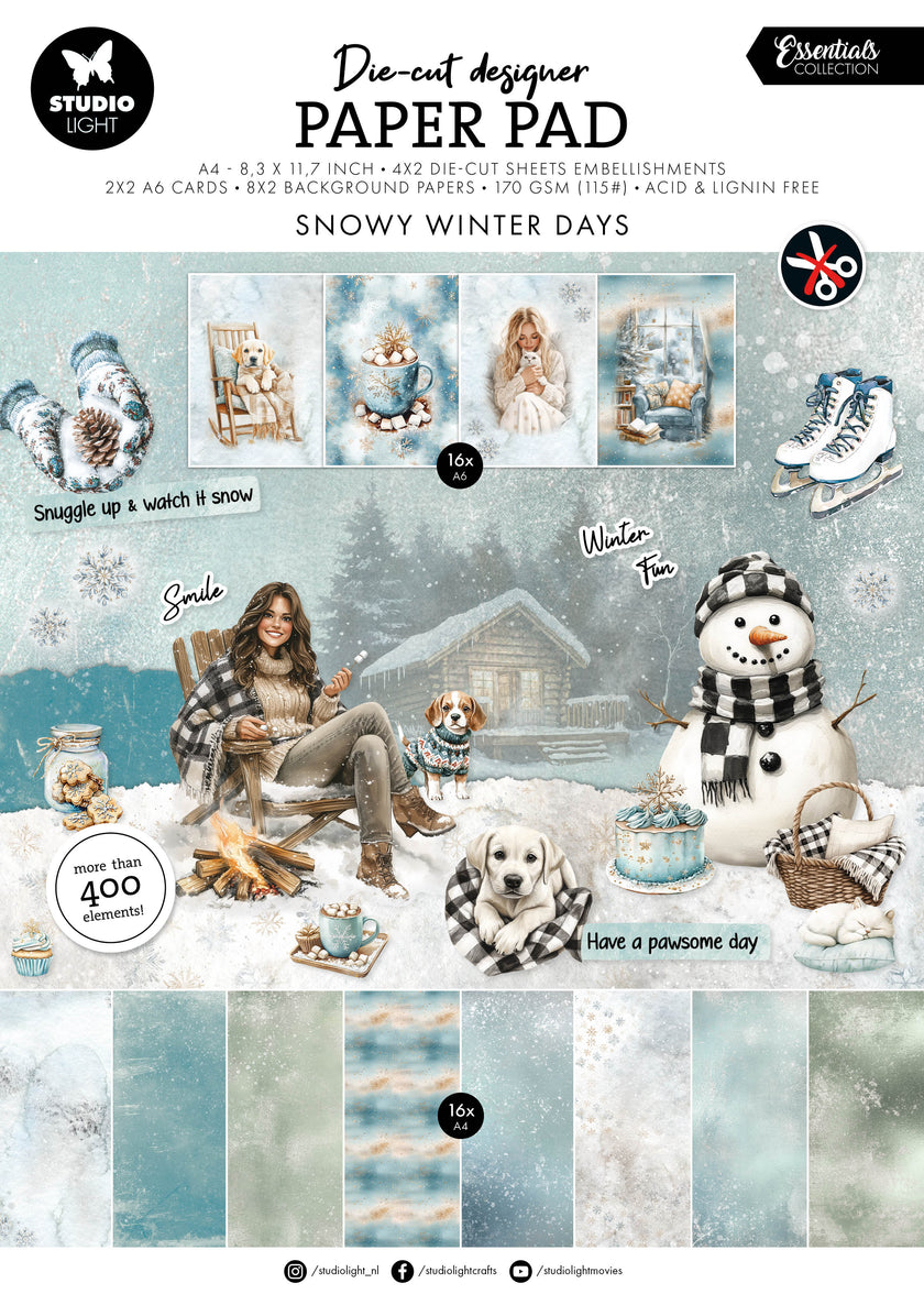SL Die-Cut Designer Paper Pad Snowy Winter days Essentials