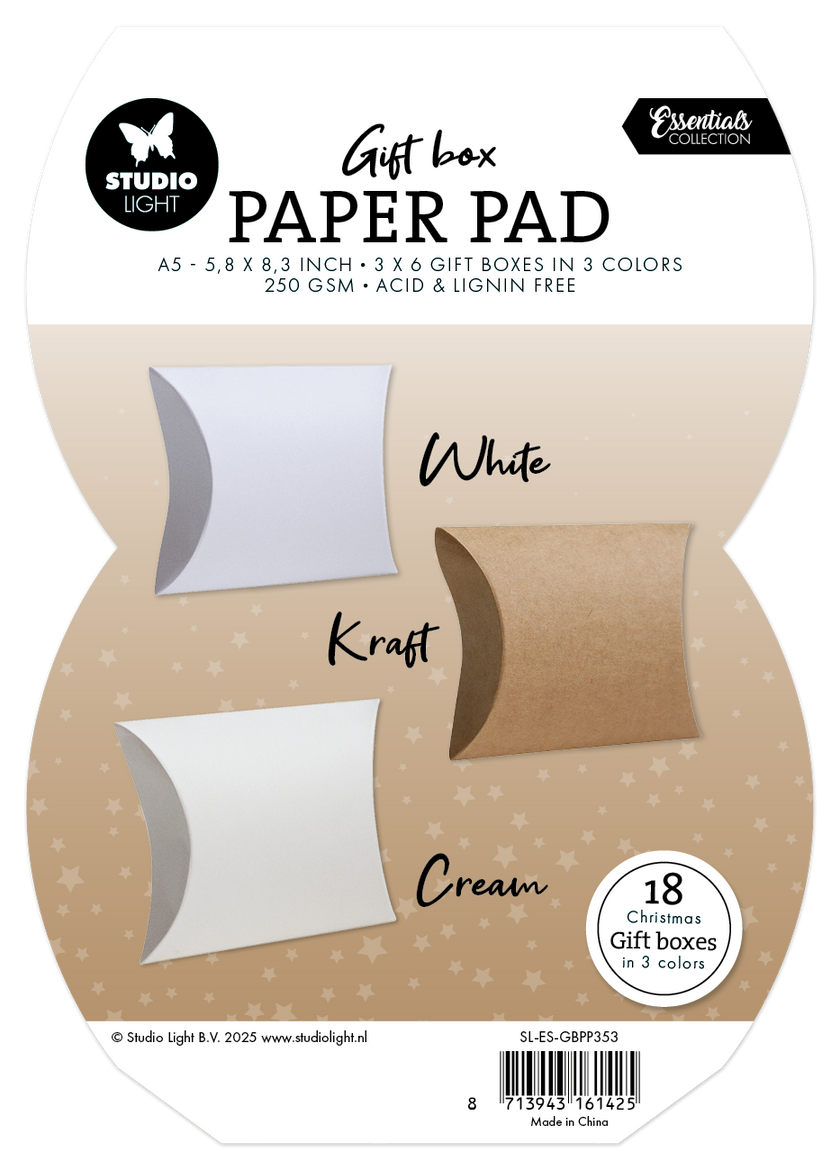 SL Giftbox Paper Pad Pillow Box Essentials 18 Sheets