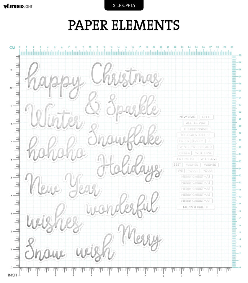 SL Paper Elements Silver Sentiments Essentials 40 PC
