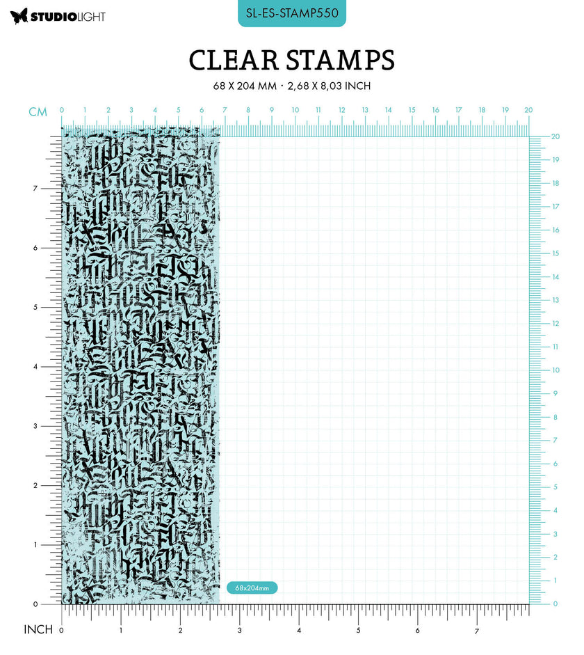 SL Clear Stamp Gothic Script Essentials 68x204x3mm 1 PC nr.550