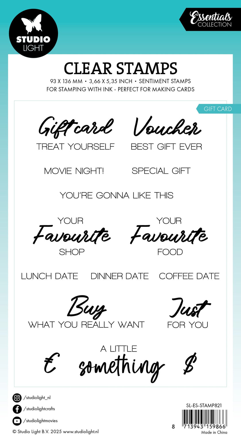 SL Clear Stamp Gift Card Essentials 23 Pieces