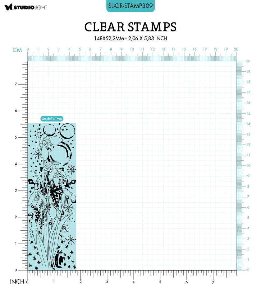 SL Clear Stamp Snow Drops Grunge Collection 148x52.2x3mm 1 PC nr.309