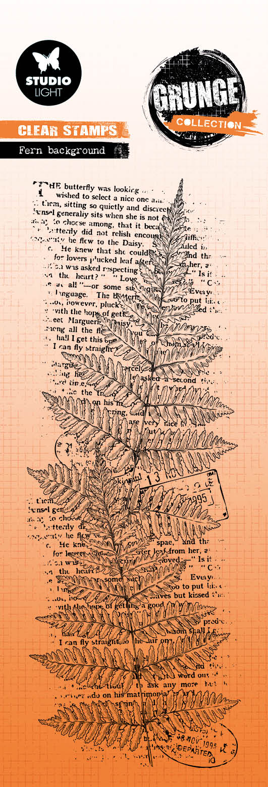 SL Clear Stamp Fern Background Grunge Collection 1 PC