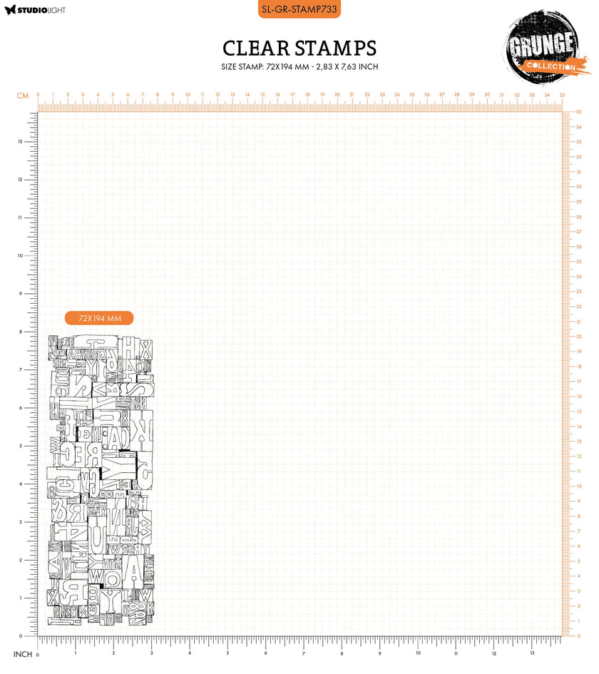 SL Clear Stamp Press Letters Grunge Collection 1 PC