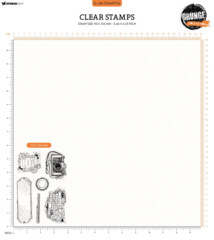 SL Clear Stamp Grunge Camera Grunge Collection 6 PC
