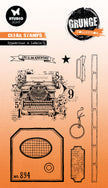 SL Clear Stamp Typewriter & Labels Grunge Collection 10 PC