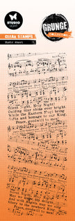 SL Clear Stamp Music Sheet Grunge Collection 1 Pieces