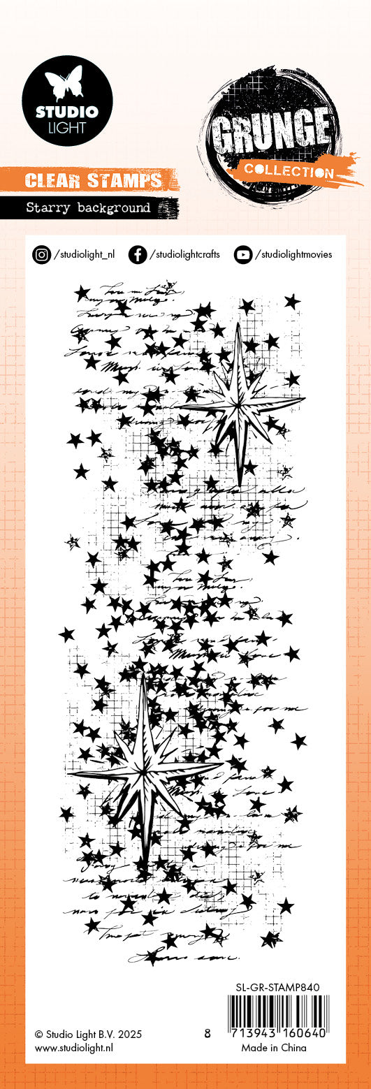 SL Clear Stamp Starry Background Grunge Collection 1 Pieces