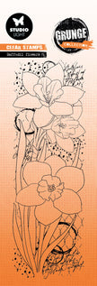 SL Clear Stamp Daffodil Flowers Grunge Collection 68x202x3mm 1 PC nr.396