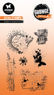 SL Clear Stamp Flowers And Butterfly Grunge Collection 89x132x3mm 6 PC nr.397
