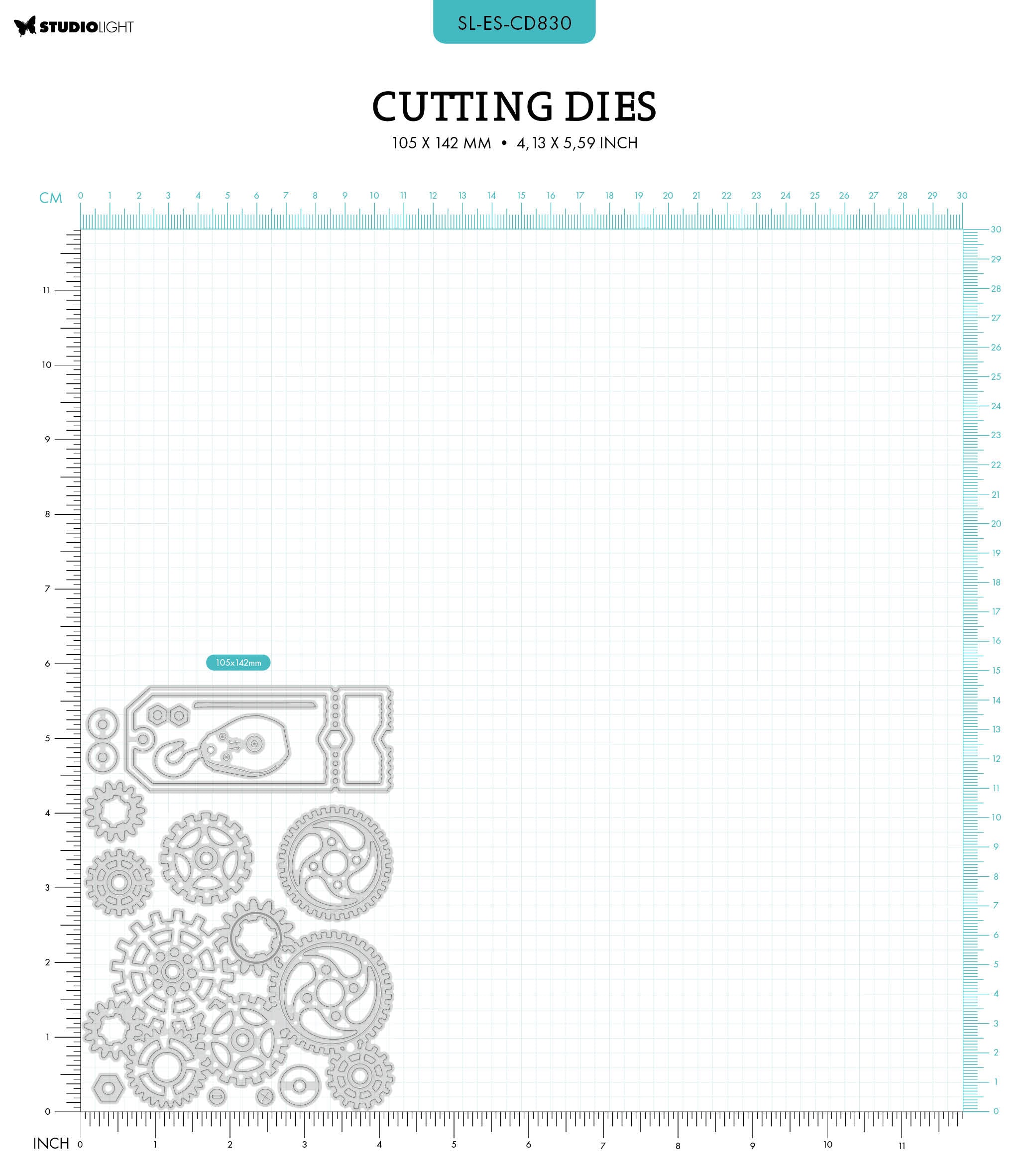 SL Cutting Dies Gears & Ticket Gearhead's Workshop 9 PC