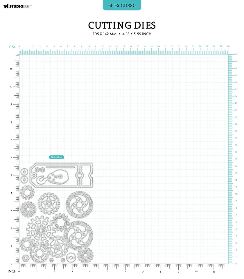 SL Cutting Dies Gears & Ticket Gearhead's Workshop 9 PC