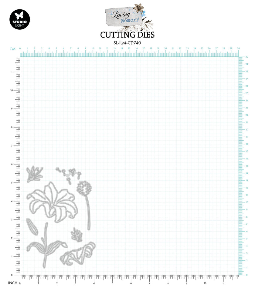 SL Cutting Dies Sympathy Flowers In Loving Memory 93x139x1mm 8 PC nr.740
