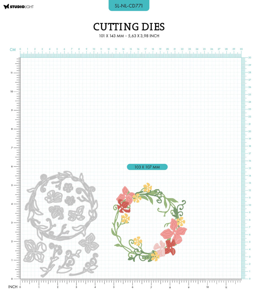 SL Cutting Dies Floral Wreath Nature Lover 101x143x1mm 11 PC nr.771