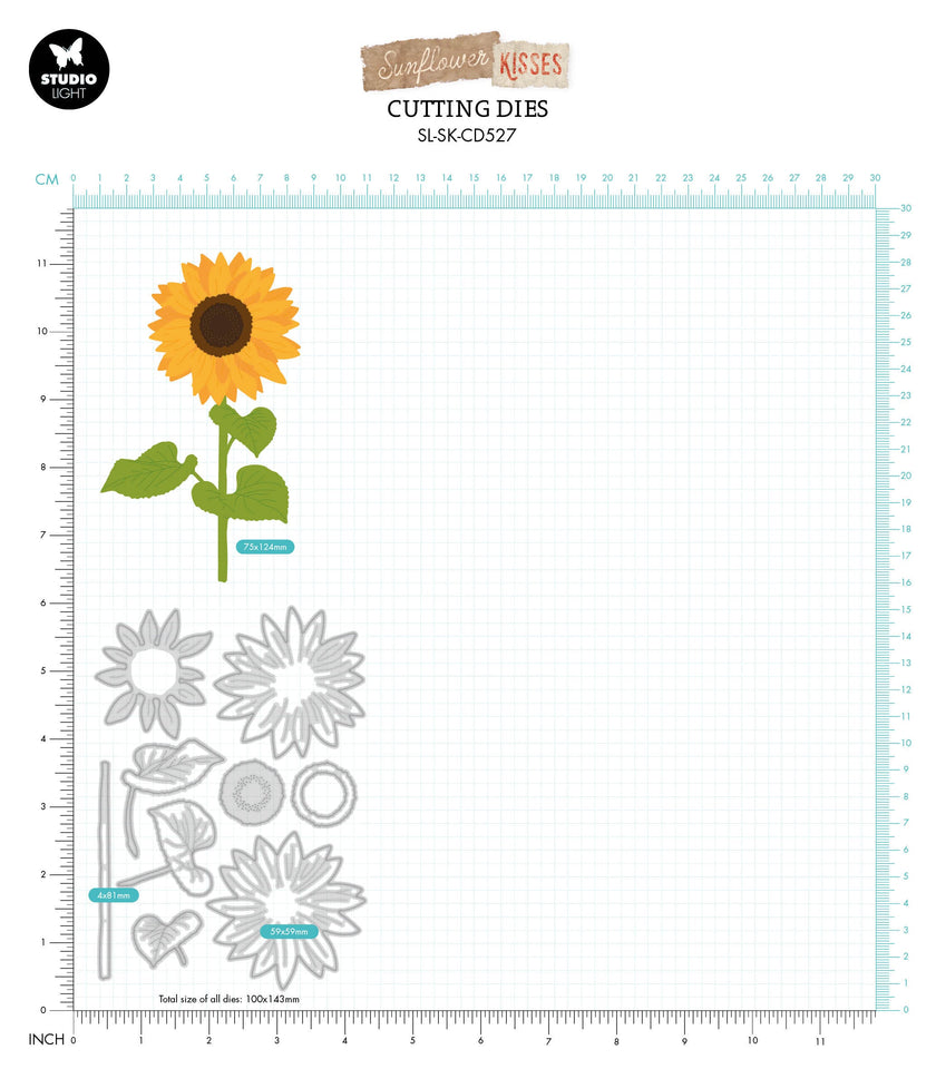 SL Cutting Dies Layered Sunflower Sunflower Kisses 100x143x1mm 9 PC nr.527