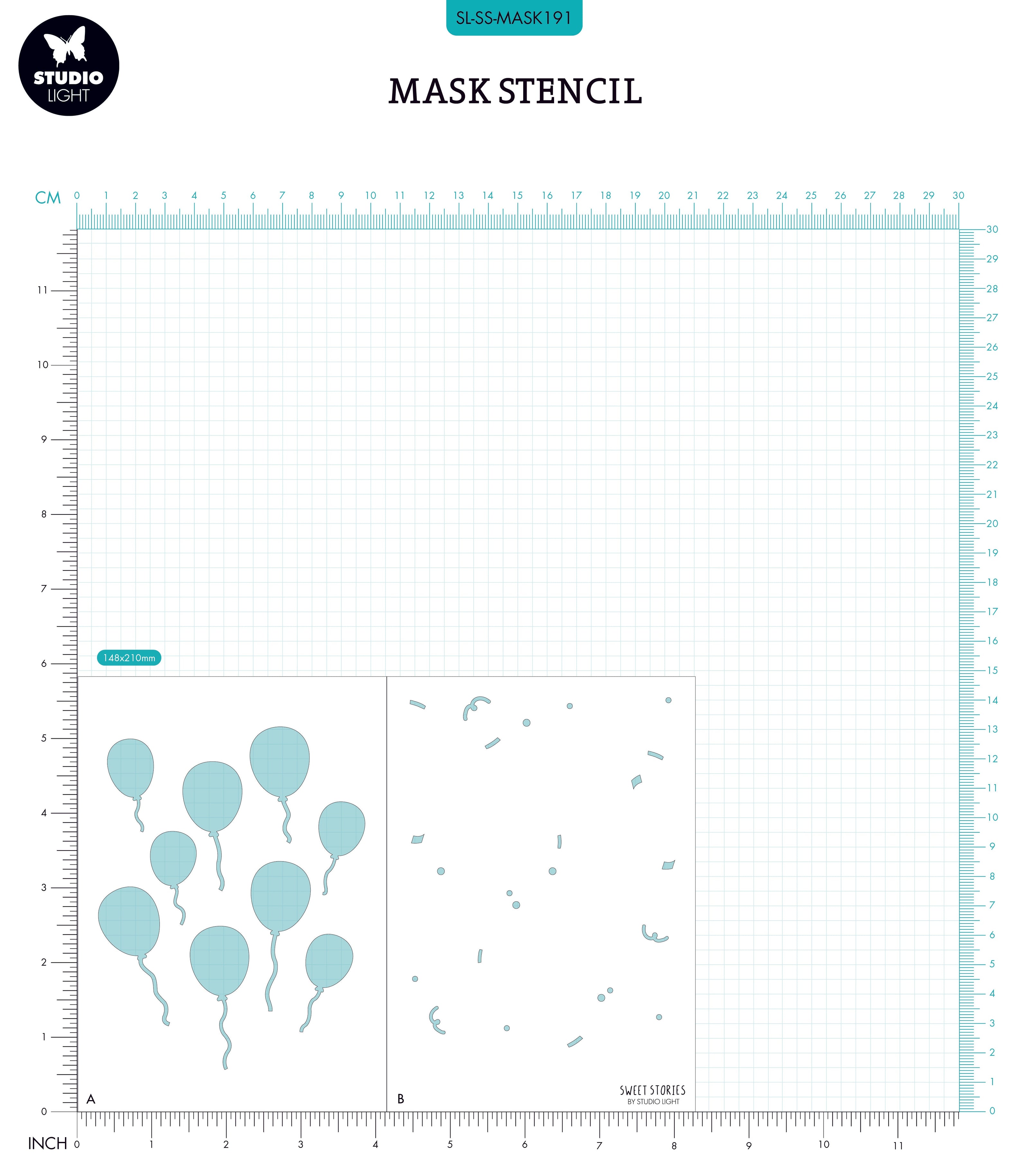 SL Mask Balloons Sweet Stories 150x210x1mm 1 PC nr.191