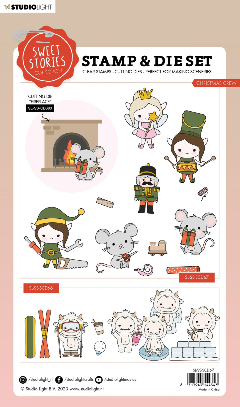 SL Stamp & Cutting Die Christmas Crew Sweet Stories 152x220x3mm 26 PC nr.67