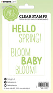 SS Clear Stamp Quotes Large Hello Spring Sweet Stories 105x148x3mm 4 PC nr.214