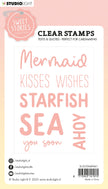 SL Clear Stamp Quotes Large Mermaid Kisses Sweet Stories 148x105x3mm 7 PC nr.441