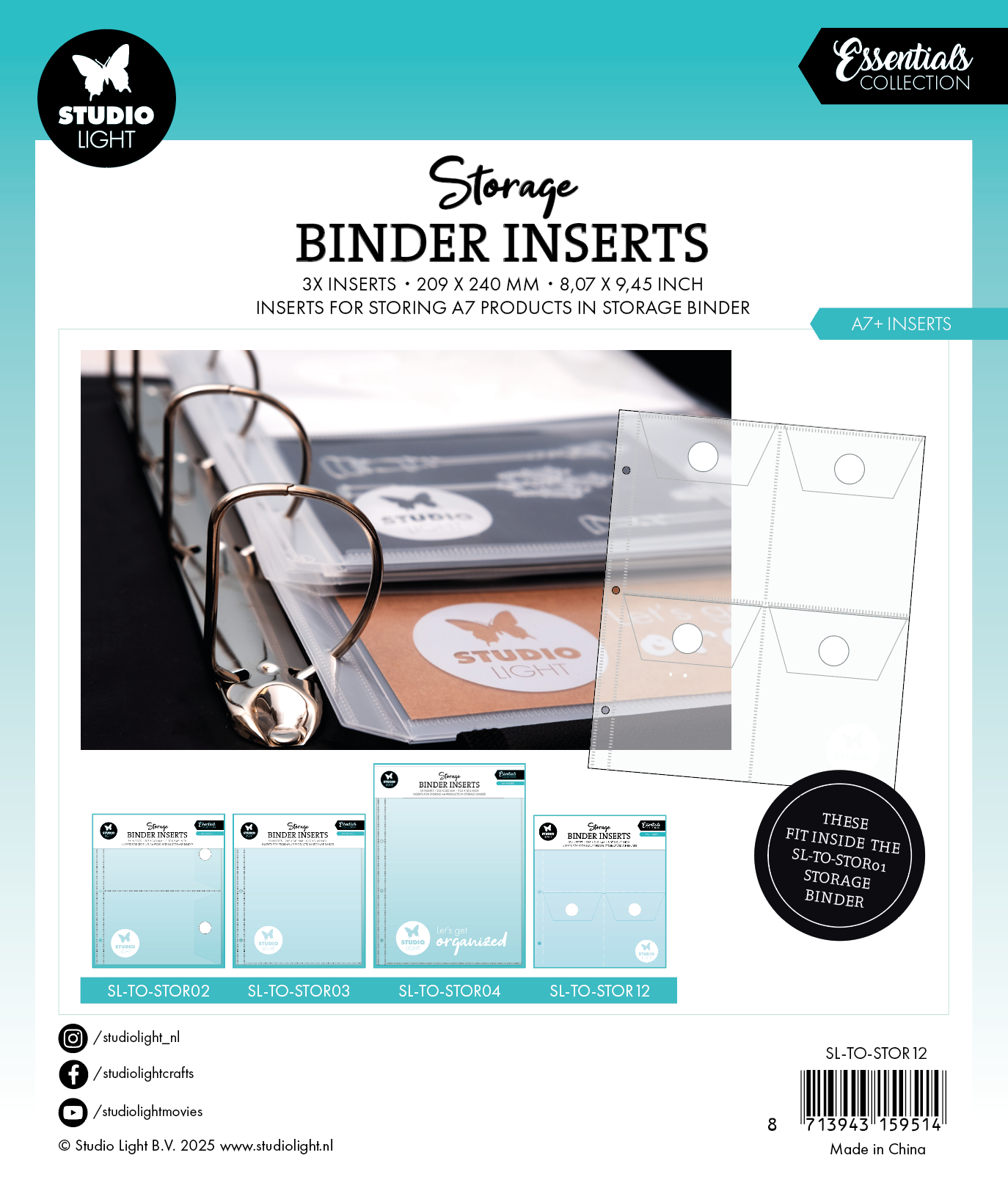 SL Storage Insert 3x Inserts For A7+ Essentials 3 Pieces