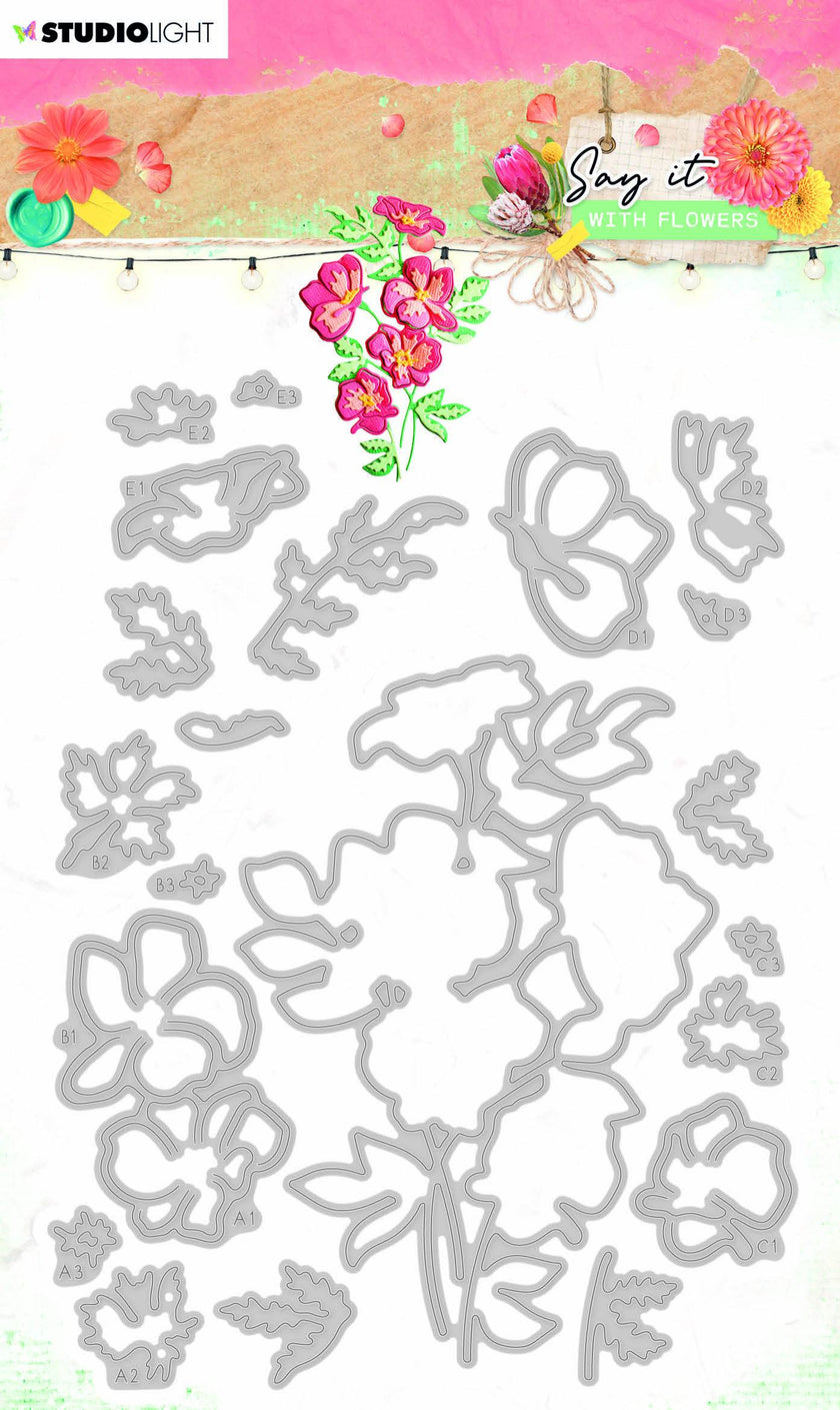 Cutting & Embossing Die Say it with Flowers 105x143mm nr.403