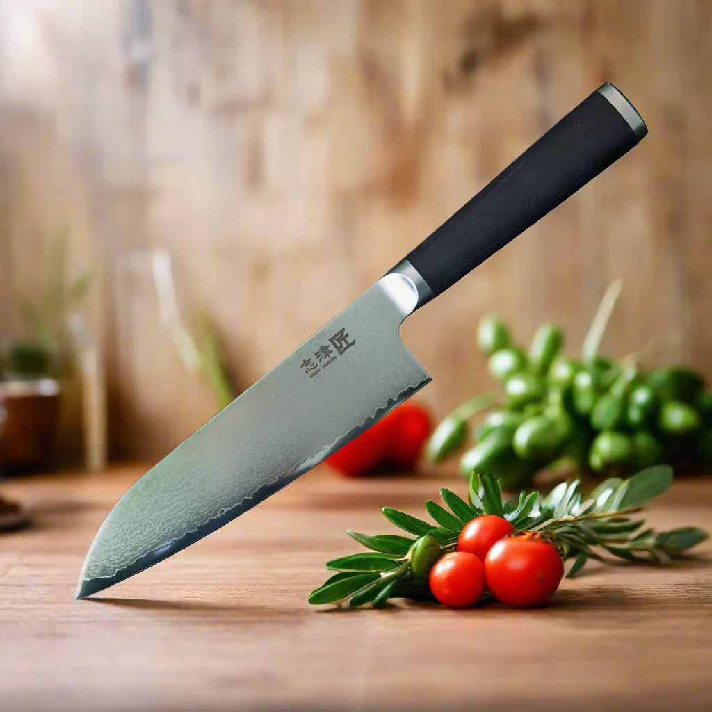 Miyako SUS 180mm Santoku Knife - 33 Layer Damascus Steel Blade – Made in Japan