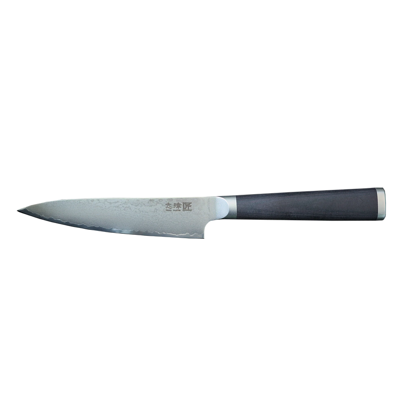 Couteau d'office Miyako SUS 130 mm - Lame en acier damassé à 33 couches – Fabriqué au Japon