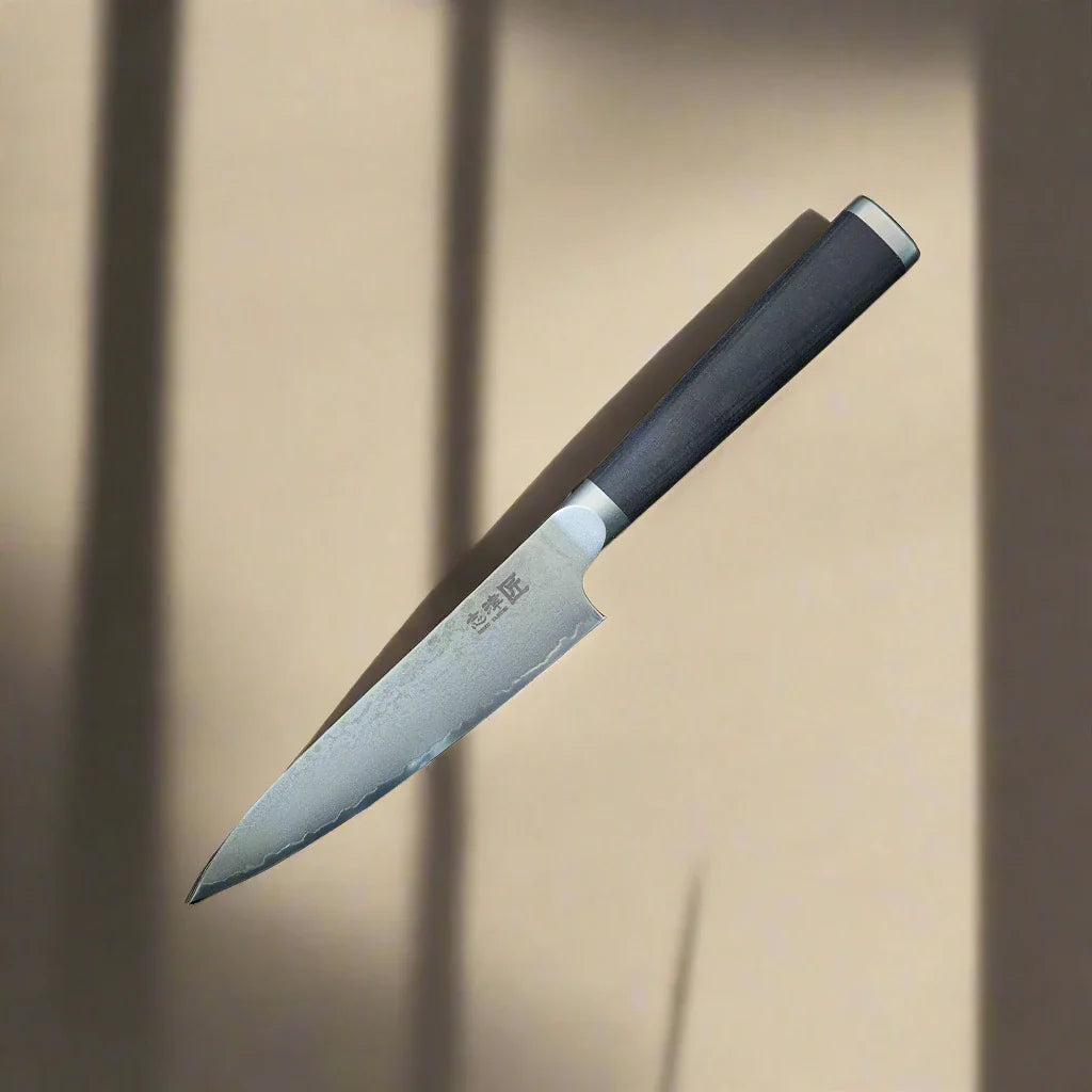 Couteau d'office Miyako SUS 130 mm - Lame en acier damassé à 33 couches – Fabriqué au Japon