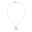 SMITTEN Silver (White Gold): Dainty Beaded Chain Anchoring an Abstract Heart Shaped Pendant