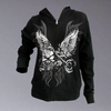 Women's Rhinestone Motorcycle Wing Hoodie