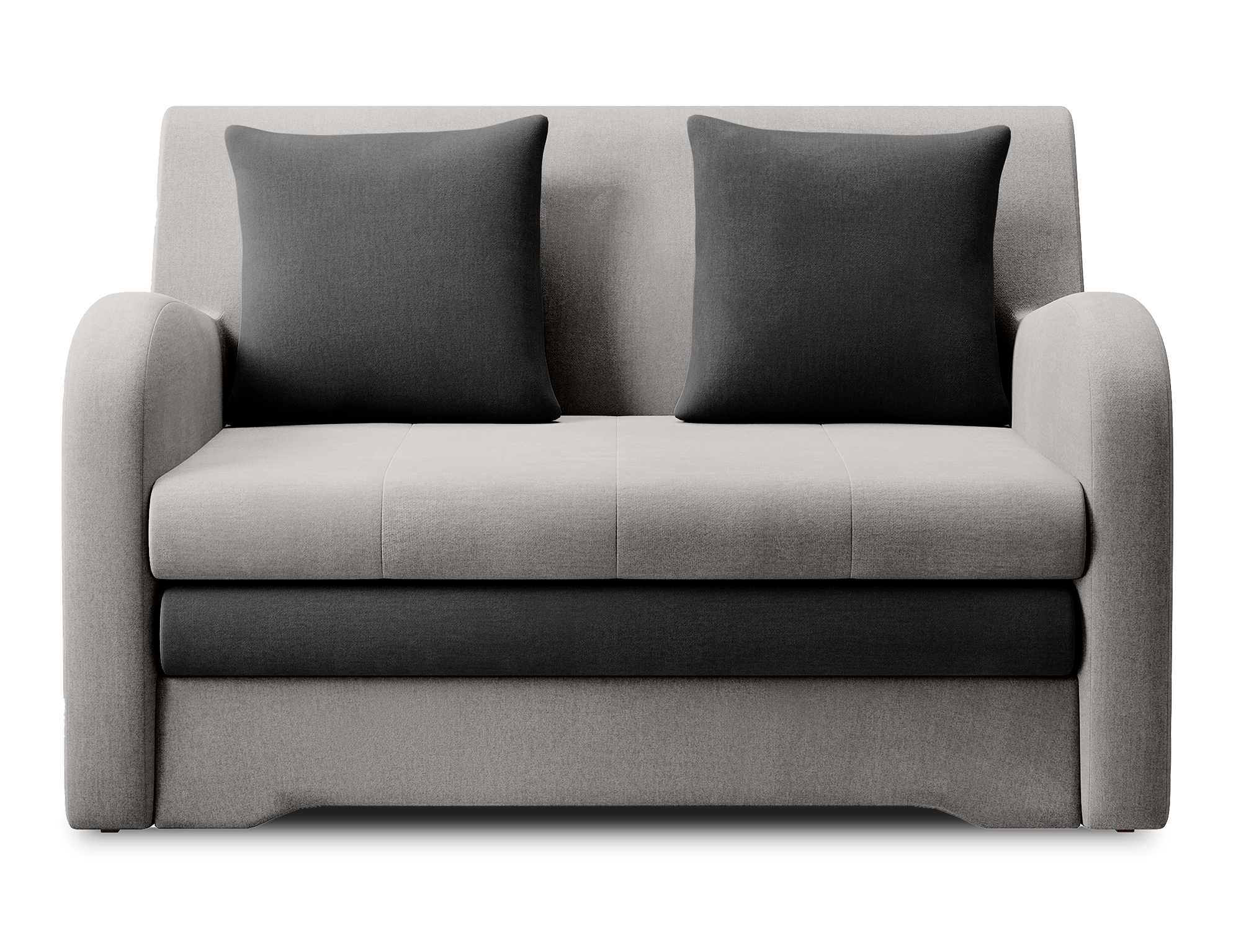 Ario Condo Style 2 Seater Storage Sleeper Sofa - Light Grey/Charcoal