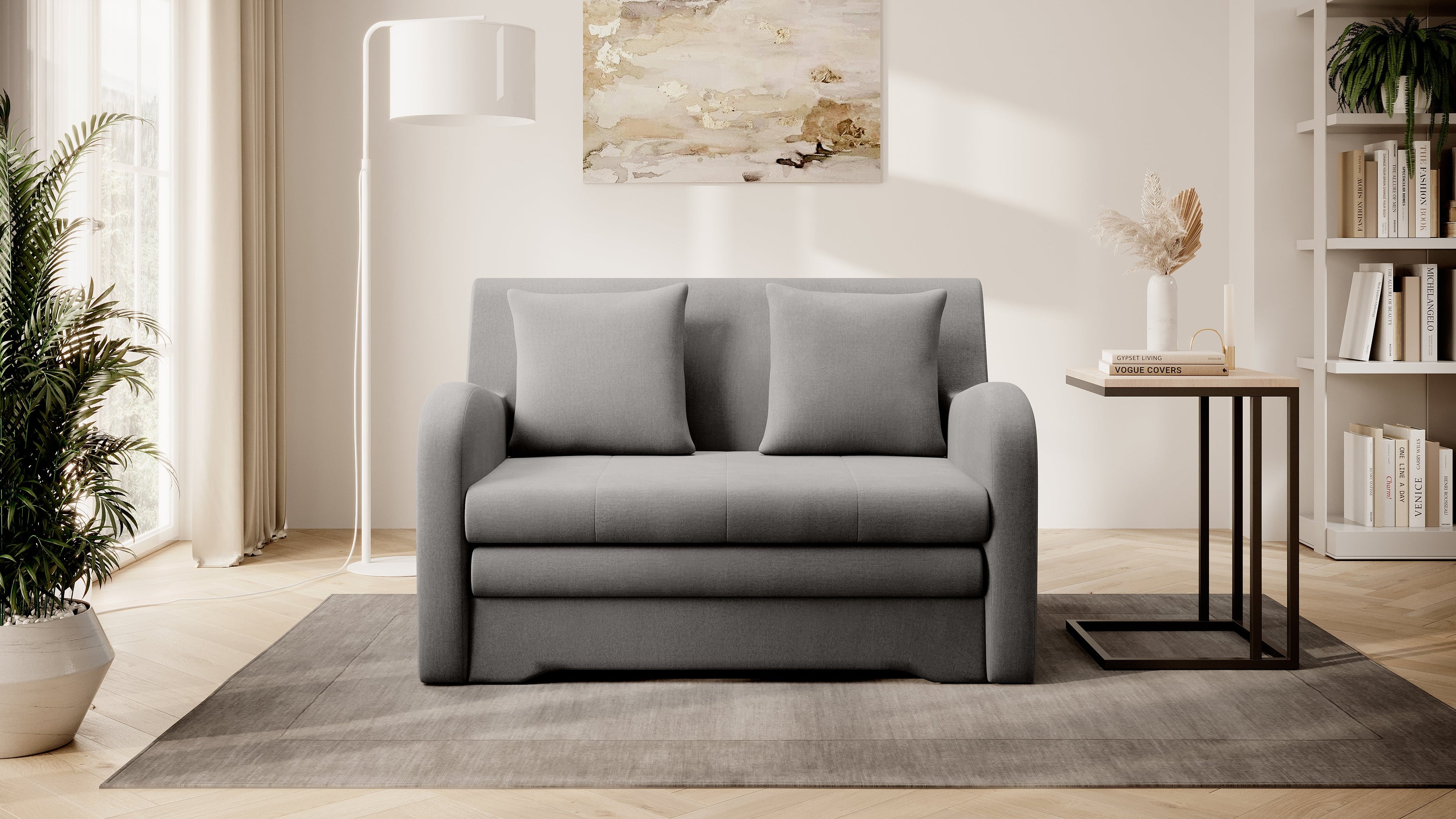Ario Condo Style 2 Seater Storage Sleeper Sofa - Grey