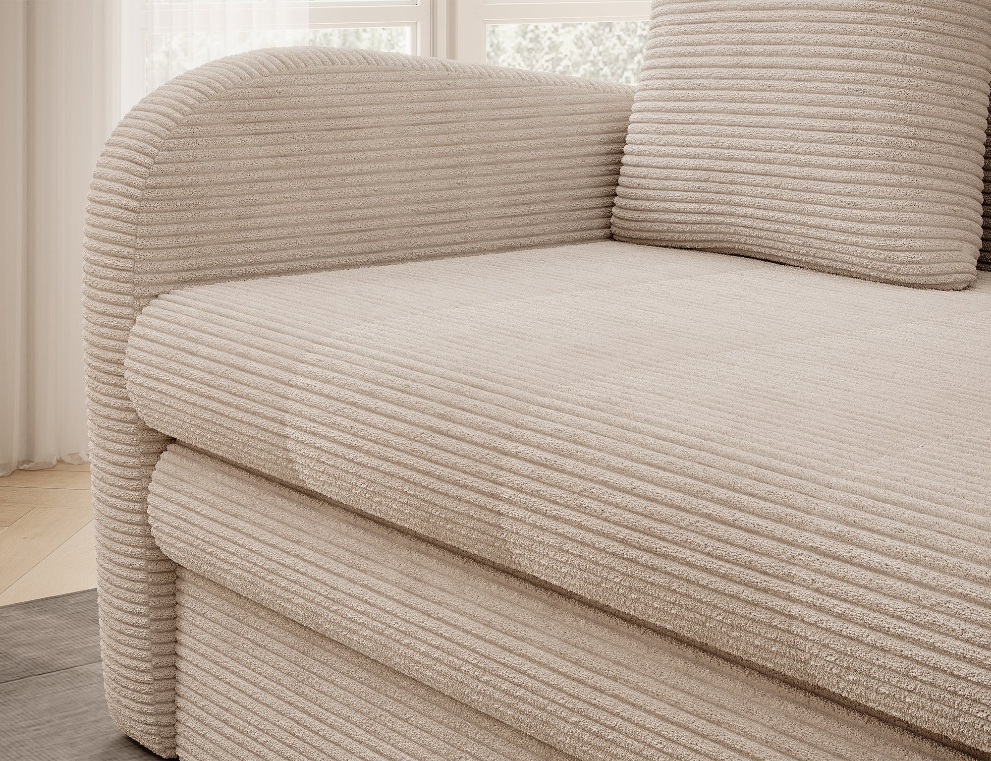 Ario Condo Style 2 Seater Storage Sleeper Sofa - Beige