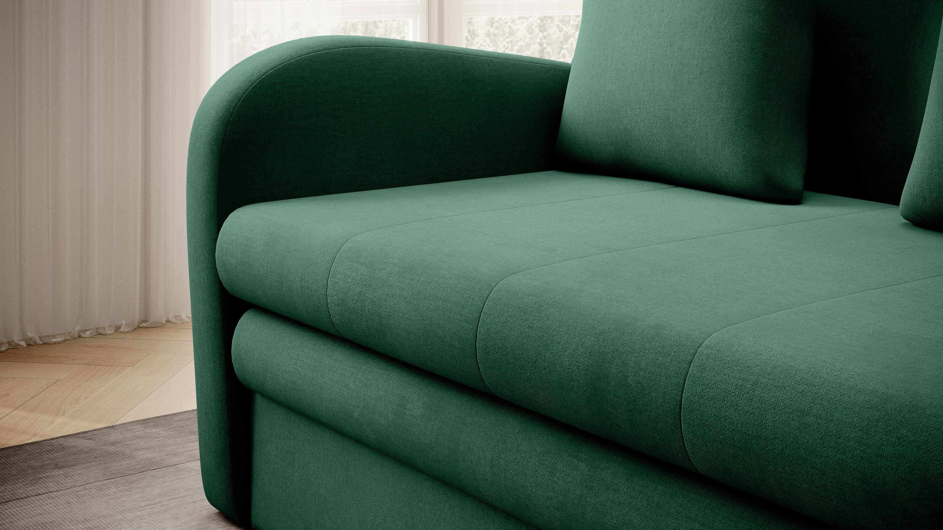 Ario Condo Style 2 Seater Storage Sleeper Sofa - Green