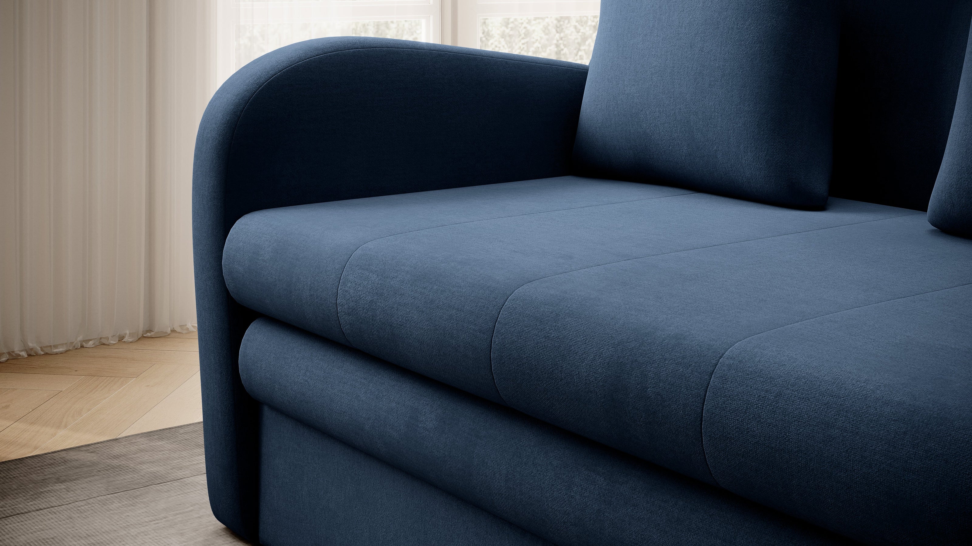 Ario Condo Style 2 Seater Storage Sleeper Sofa - Blue