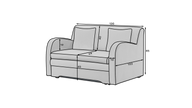 Ario Condo Style 2 Seater Storage Sleeper Sofa - Beige/Brown