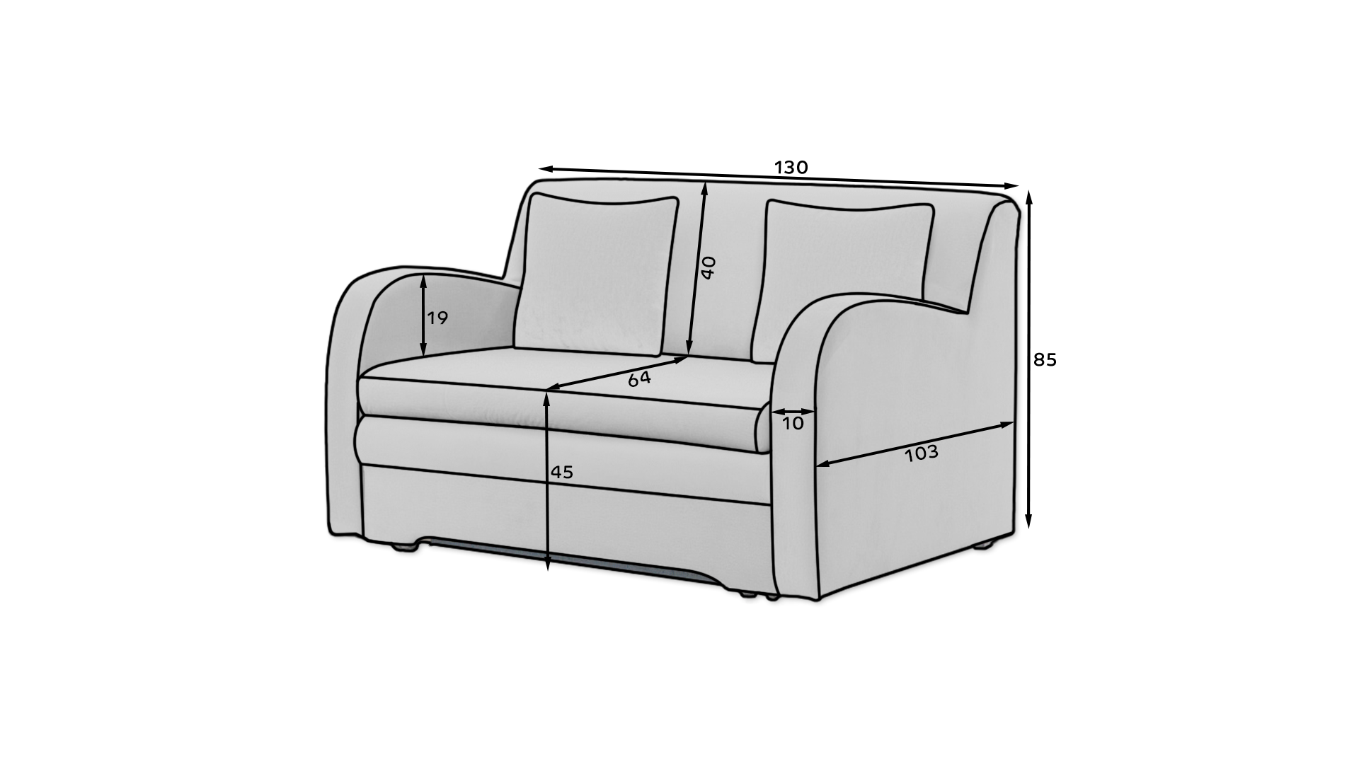 Ario Condo Style 2 Seater Storage Sleeper Sofa - Beige