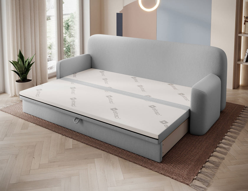Elioss 3 Seater Storage Sleeper Sofa - Light Grey