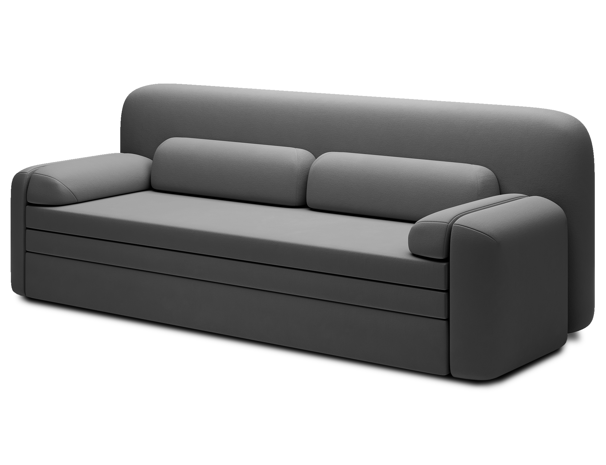 Elioss 3 Seater Storage Sleeper Sofa - Dark Grey