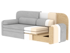 Elioss 3 Seater Storage Sleeper Sofa - Blue