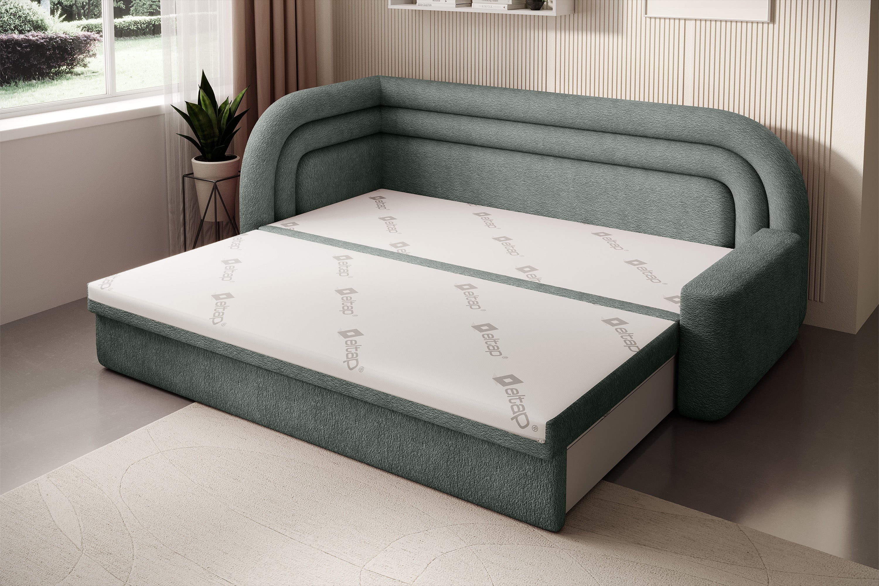 Fabillo Storage Sleeper Sofa - Moss Green