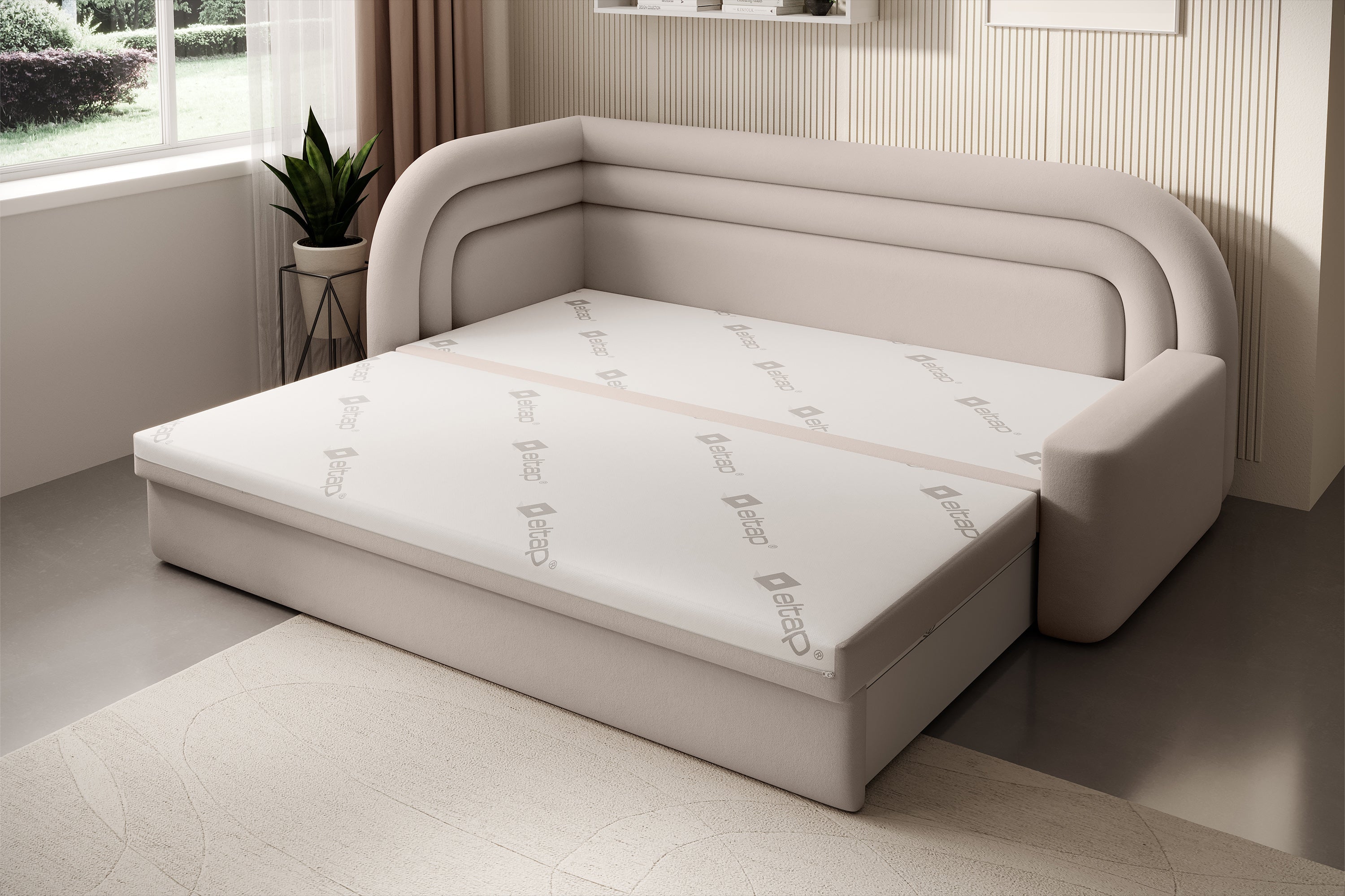 Fabillo Storage Sleeper Sofa - Beige