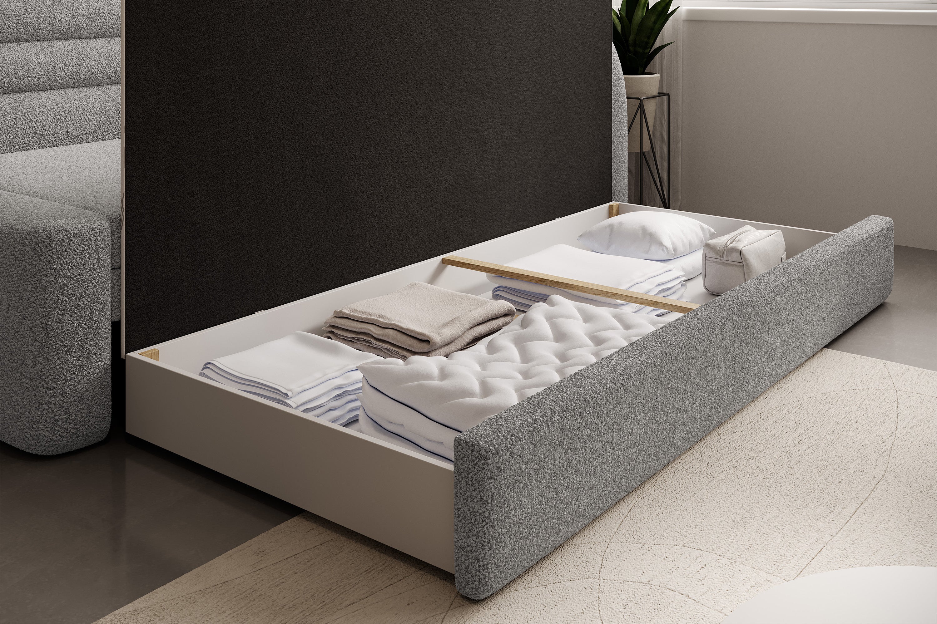 Fabillo Storage Sleeper Sofa - Light Grey