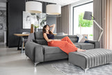 Laurence 3 Seater Velvet Sleeper Sofa - Light Grey