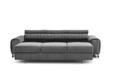 Laurence 3 Seater Velvet Sleeper Sofa - Light Grey
